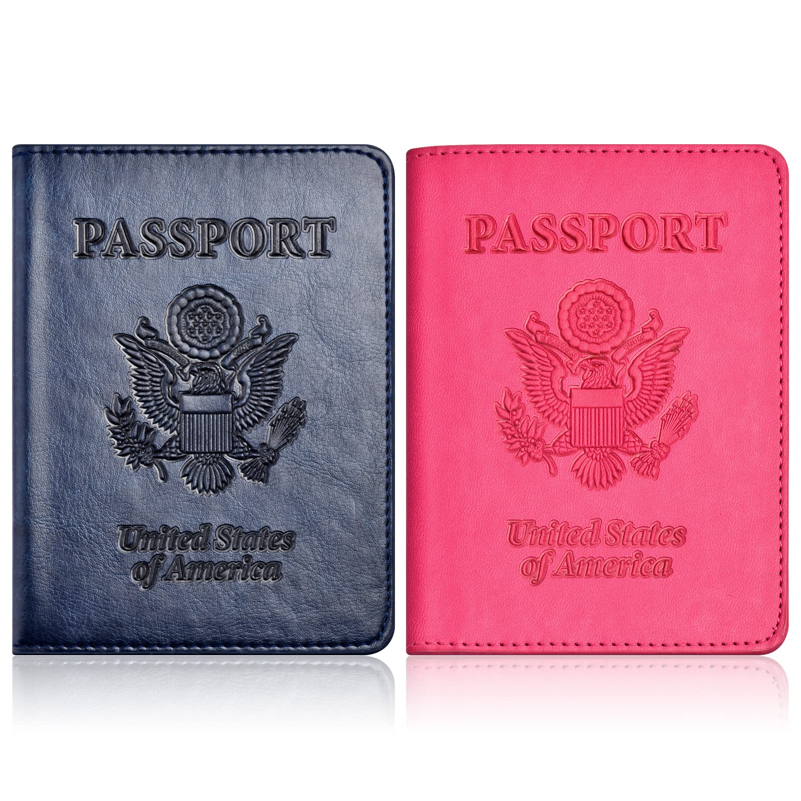 Eoehro 2-Pack RFID Blocking Passport Holder & Travel Wallet - Secure Leather Cover Case for Women and Men | Perfect for International Travel, Vacations & Business Trips