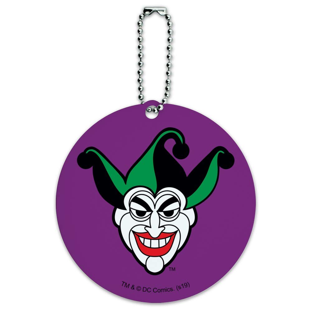 Batman Joker Symbol Round Luggage ID Tag - Durable Suitcase Name Tag for Carry-On Bags - Perfect for Travel, Business Trips & Airport Identification