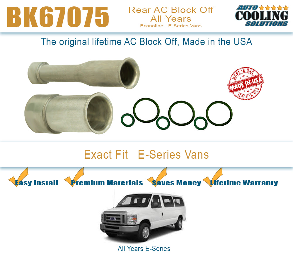 Rear AC Block Off Kit for Ford E-Series & Econoline Vans - Fits All Model Years | Improve Engine Performance & Fuel Efficiency | Perfect for Van Conversions & RV Upgrades