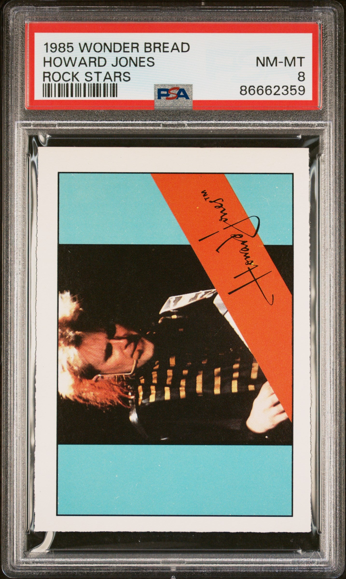 1985 WONDER BREAD ROCK STARS HOWARD JONES PSA 8 GRADED TRADING CARD - Perfect for Collectors, Vintage Music Memorabilia & Display Cases