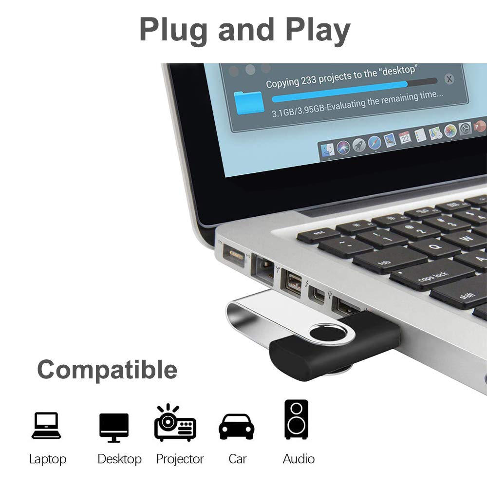 ABLAZE 128MB USB 2.0 Flash Drive 10-Pack with Lanyards for Data Storage - Office & School Use