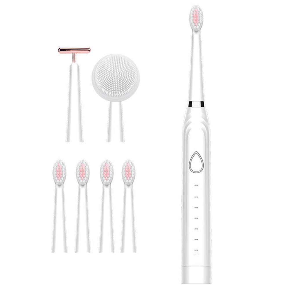 Ultrasonic Electric Toothbrush & 3-in-1 Facial Cleansing Brush - 6 Modes Rechargeable Toothbrush with ABS Body for Home & Travel Use - Perfect for Daily Oral Care & Skincare Routine