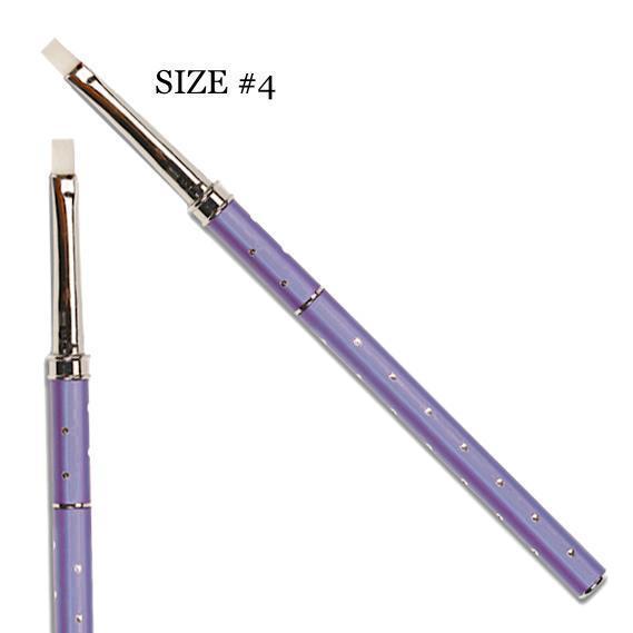 Professional #4 Purple Gel Nail Brush for Acrylic & Dip Powder Nails - Perfect for Nail Art, Manicures & DIY Nail Extensions