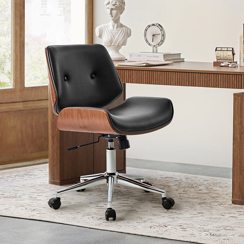 Ergonomic Adjustable Height Swivel Office Chair with Lumbar Support - Yves Comfortable Desk Chair for Home & Office Workspace