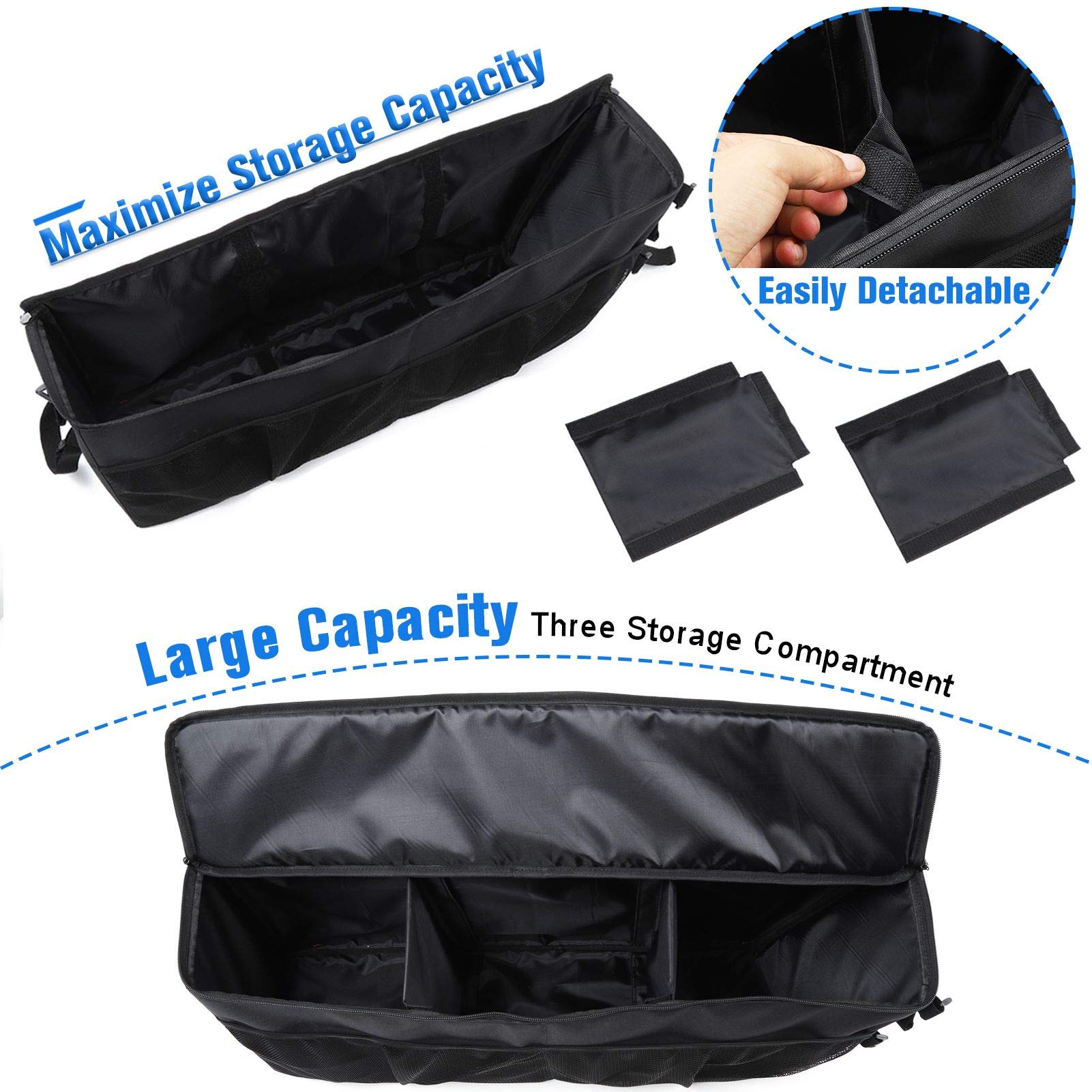 JeCar Trunk Organizer Bag - Heavy Duty Storage Accessories for 1997-2006 Jeep Wrangler TJ (Passenger Side) | Perfect for Road Trips, Camping Gear & Car Organization