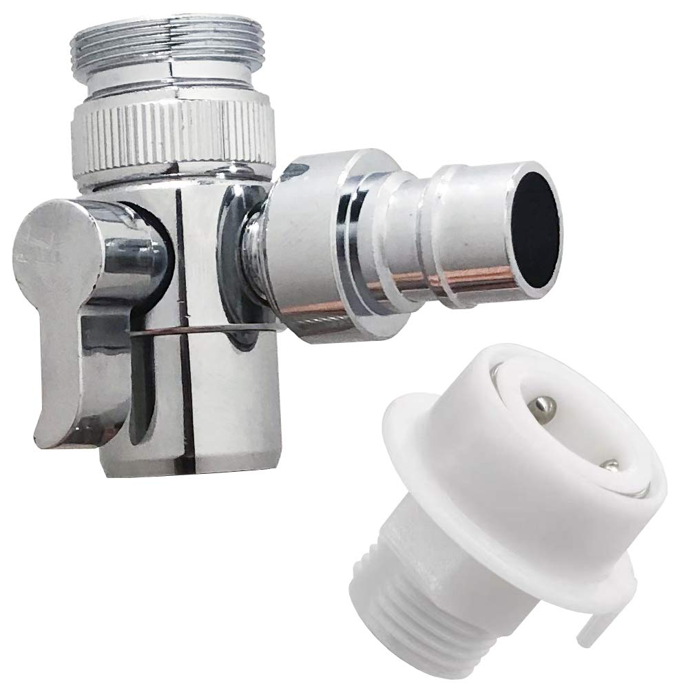 Faucet to Shower Hose Diverter - Quick Connect Adapter for Dishwasher, Hand Bidet & Shhead - Universal Bathroom & Kitchen Sink Accessory (Great for Water Conservation, Baby Bathing & Pet Washing)