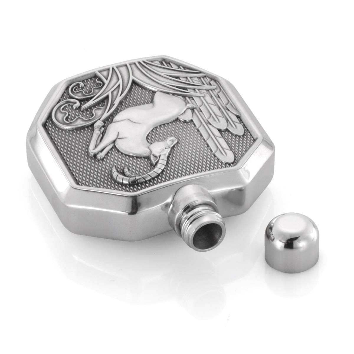 Royal Selangor Savannah Collection Pewter Gazelle Hip Flask - Handcrafted Engraved Design, Perfect for Whiskey, Bourbon & Liquor Storage - Ideal Gift for Men, Outdoor Adventures & Special Occasions