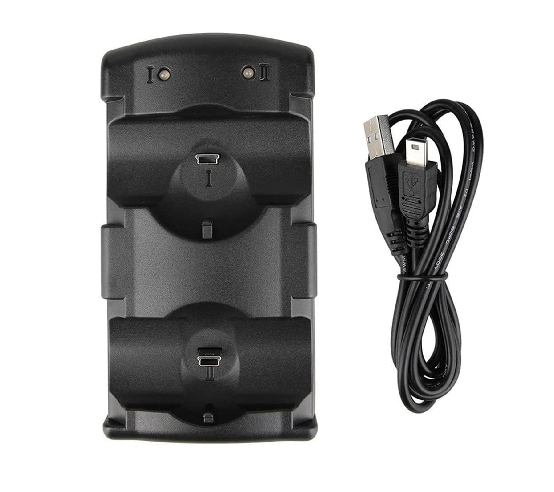 DIGISHUO PS3 Controller Dual Charger Dock Stand - Wireless Charging Station for Sony PlayStation 3 DualShock 3 & PS Move Controllers - 2 USB Ports with LED Indicators - Black - Perfect for Gaming Setup & Multiplayer Sessions
