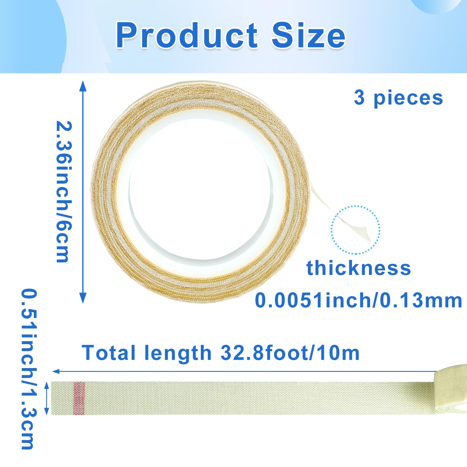 3 Rolls Low Friction PTFE Tape - 1/2