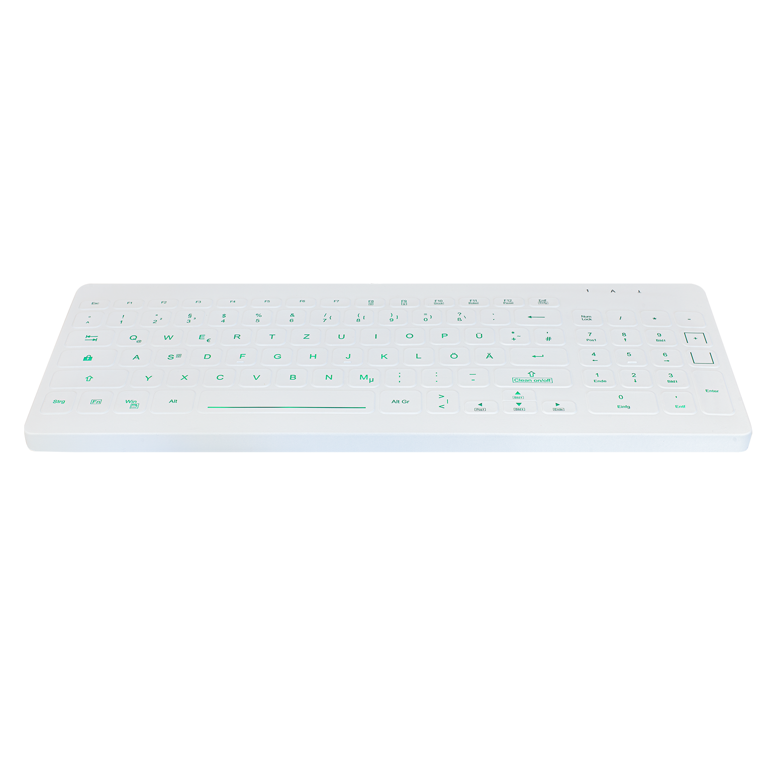 AK CB7012F Ultra-Thin Wired Keyboard with Backlight - White | Compact, Wipeable Design for Office, Gaming & Home Use