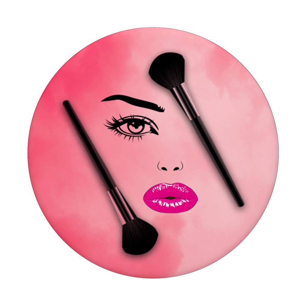 Professional Pink Lash Lips Design PopGrip - Swappable Phone Grip for Makeup Artists & Cosmetologists | Perfect for Salon Work, Beauty Photography & Social Media Content Creation