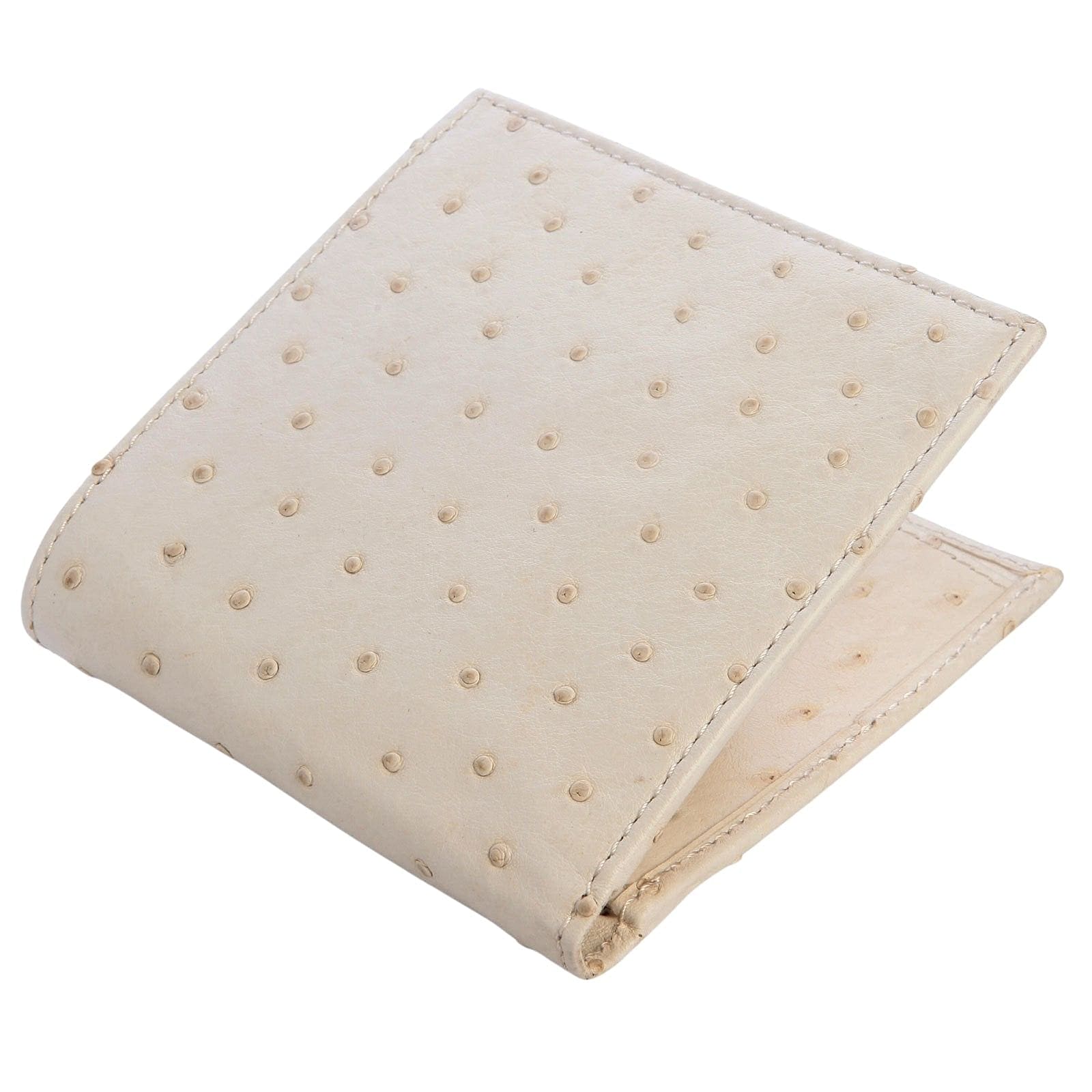 Genuine White Ostrich Skin Leather Wallet for Men - Slim Bifold RFID Blocking Luxury Wallet - Perfect for Business, Travel & Everyday Use
