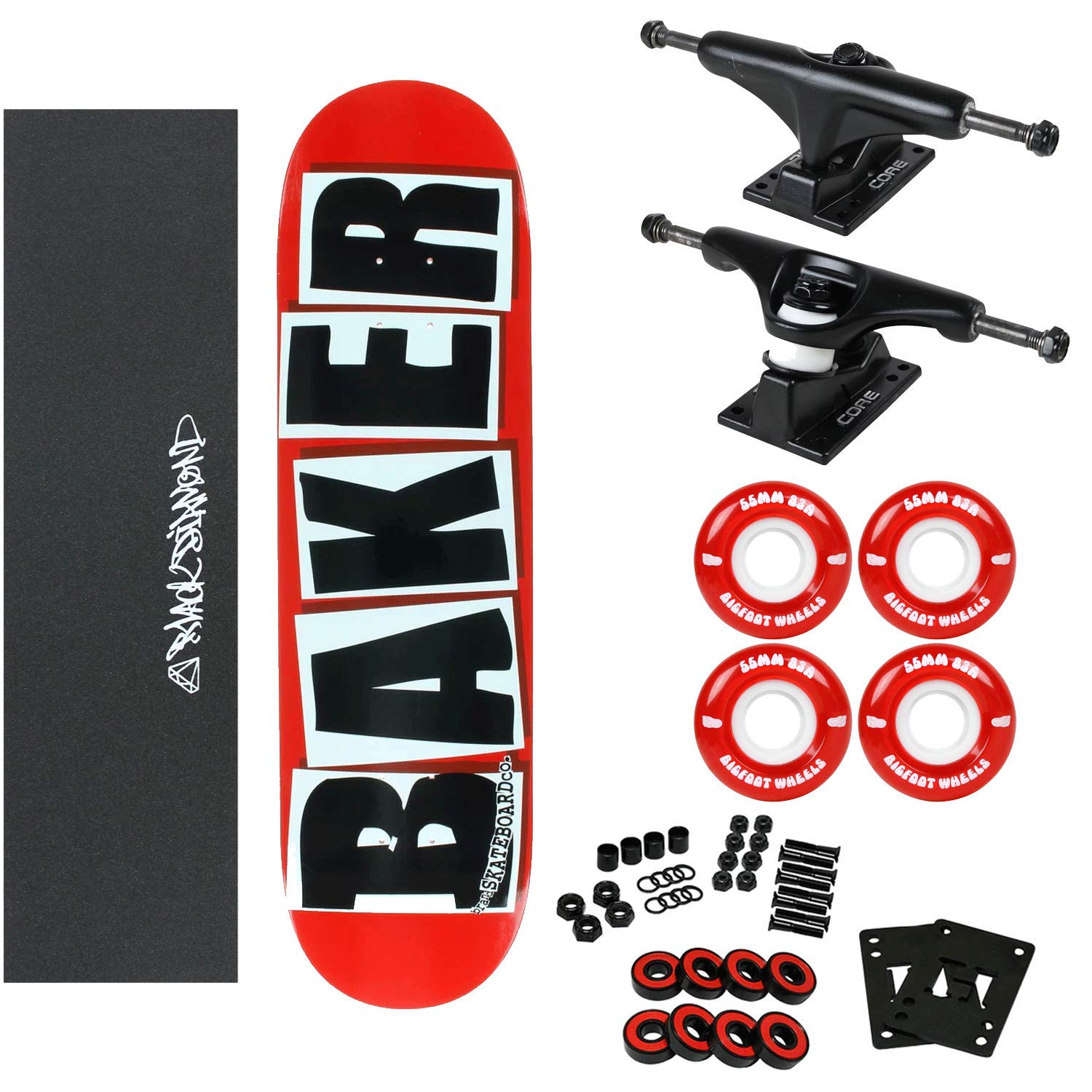 Baker Skateboard Complete Logo Red/Black 8.38