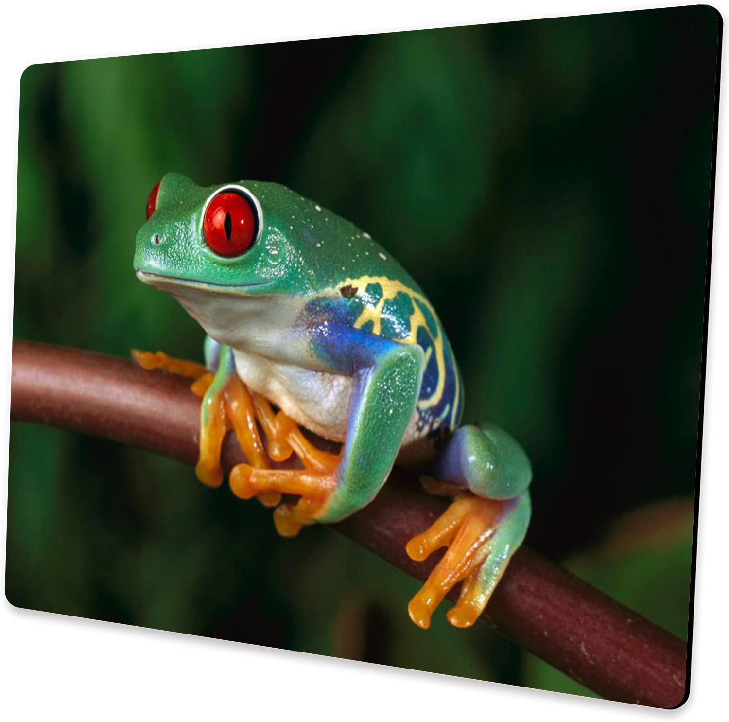 Custom Rectangular Gaming Mouse Pad with Oil Painting Frog Design - Non-Slip Natural Rubber Base for PC & Laptop - Perfect for Gamers, Office & Home Workspaces