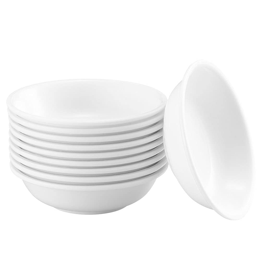 Hemoton 15-Piece Plastic Saucer Set - Small Side Dish Bowls, Appetizer Plates & Dipping Bowls for Sauce, Condiments, Desserts - Perfect for Parties, BBQs, and Everyday Dining