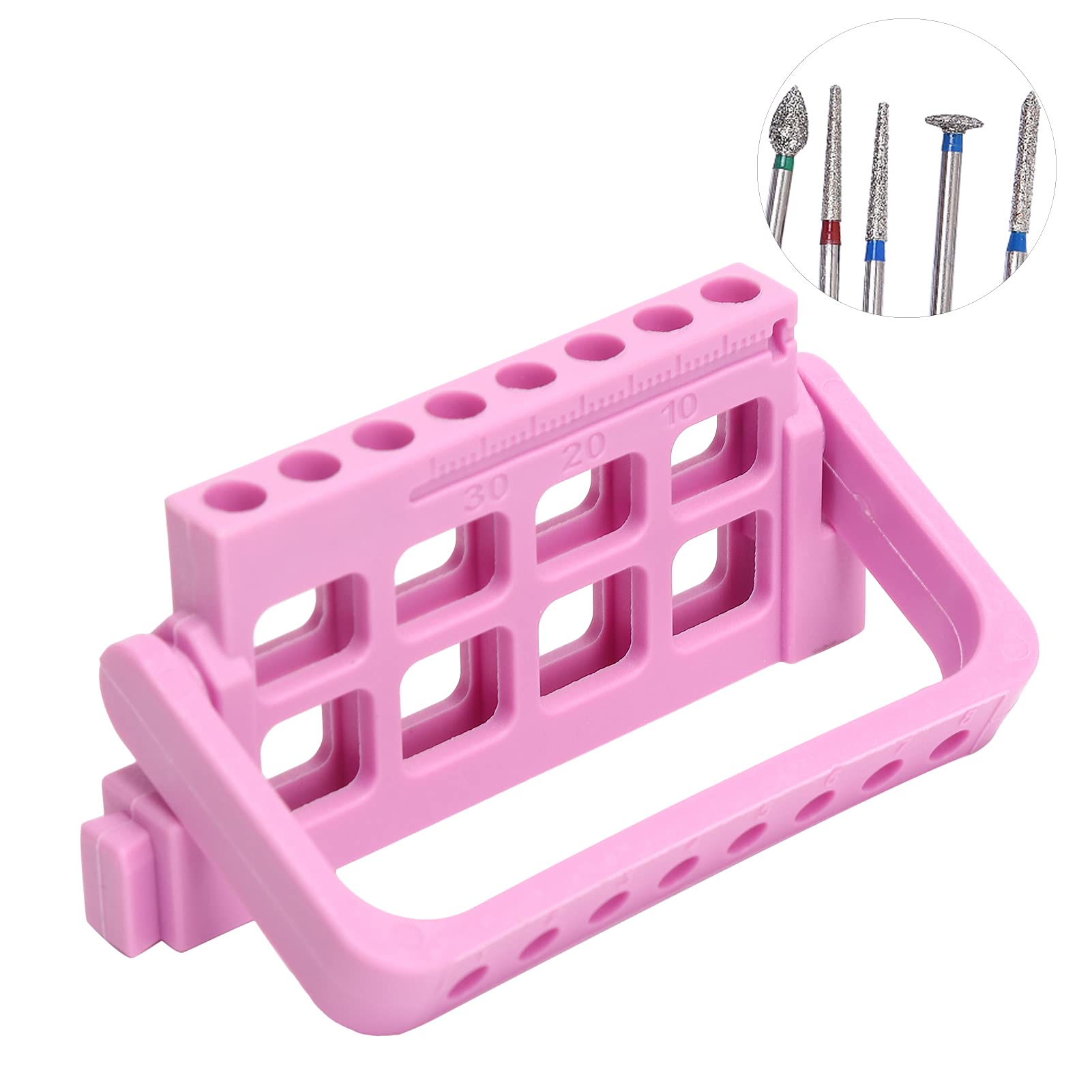 Endodontic File Holder - 8 Hole Dental Drill Holder for Root Canal Treatment, Organizer for Dental Accessories (Violet) | Perfect for Dentists & Dental Clinics