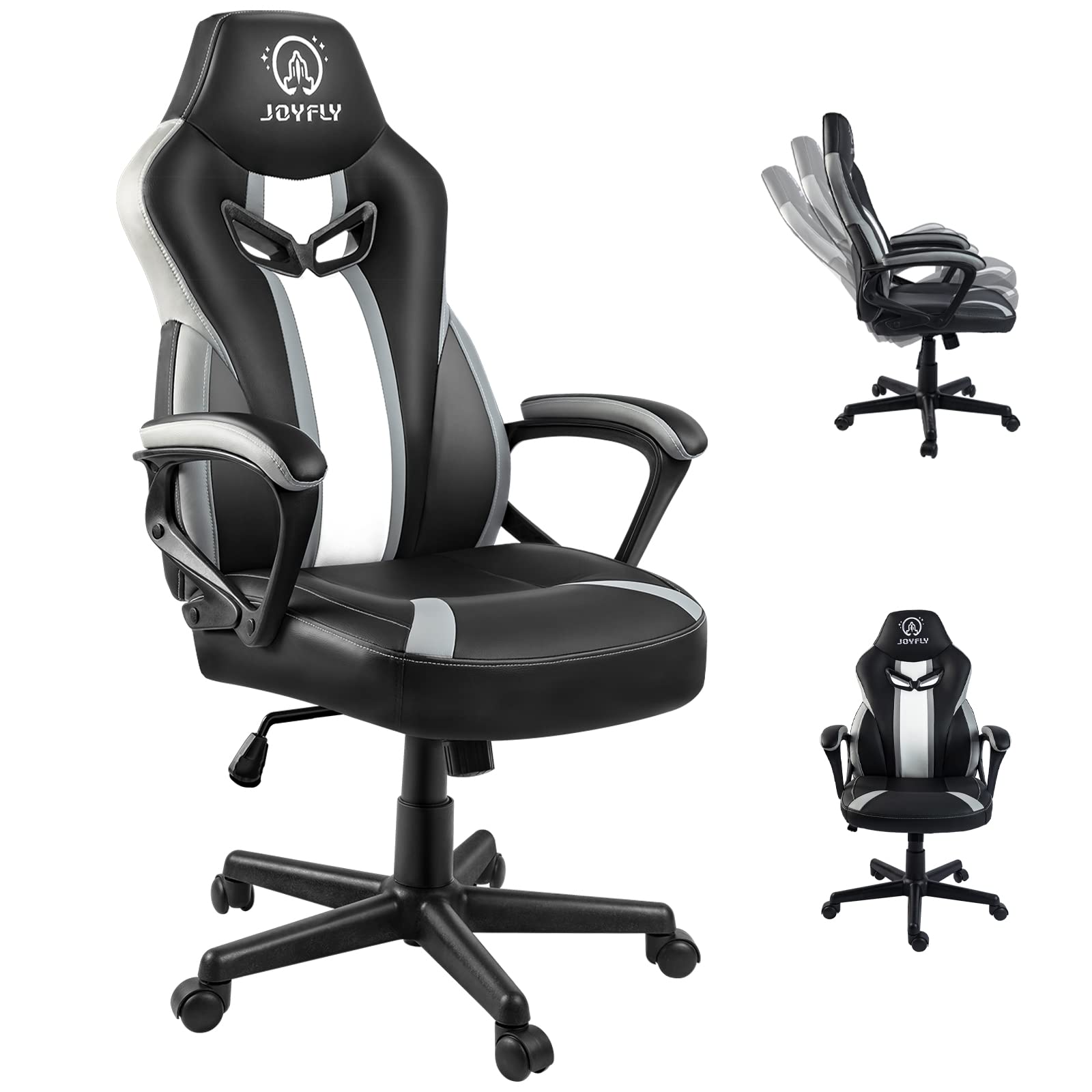 JOYFLY Ergonomic Gaming Chair for Adults - High Back PC Computer Chair with Lumbar Support & Headrest - Black Gaming Chair for Office, Esports & Home Use
