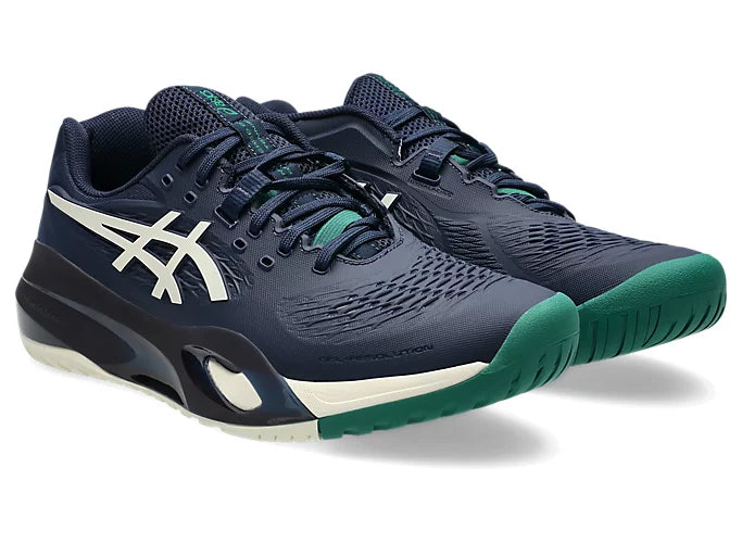 ASICS Men's Gel Resolution X Tennis Shoes - Midnight/Cream - High-Performance Court Sneakers for Competitive Play & Training