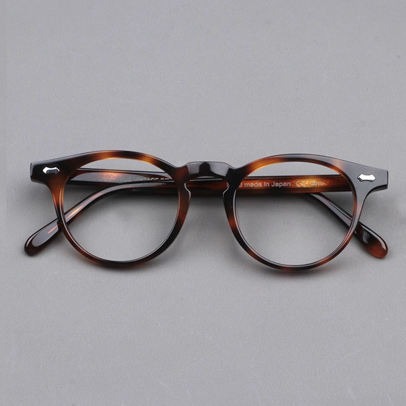 Unisex Black Acetate Full Rim Round Eyeglasses NN002 - Stylish & Comfortable for Work, Reading, and Everyday Wear