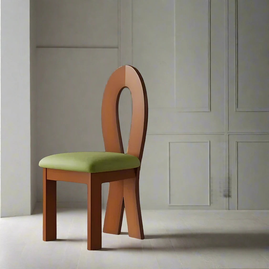 Stylish Modern Dining Chairs Set of 2 - Mid Century Design Wooden Kitchen Chairs with Upholstered Seat - Perfect for Dining Room, Kitchen, Breakfast Nook & Home Decor
