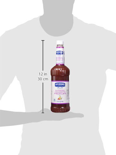 Hellmann's Raspberry Vinaigrette Salad Dressing - Gluten Free, No Artificial Flavors, 32 oz (Pack of 6) | Perfect for Salads, Sandwiches & Marinades | Natural Ingredients, No High Fructose Corn Syrup