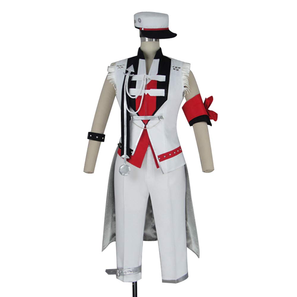 Tsukiuta Procellarum August Haduki White Uniform Cosplay Costume S002 - Perfect for Anime Conventions, Cosplay Events & Themed Parties