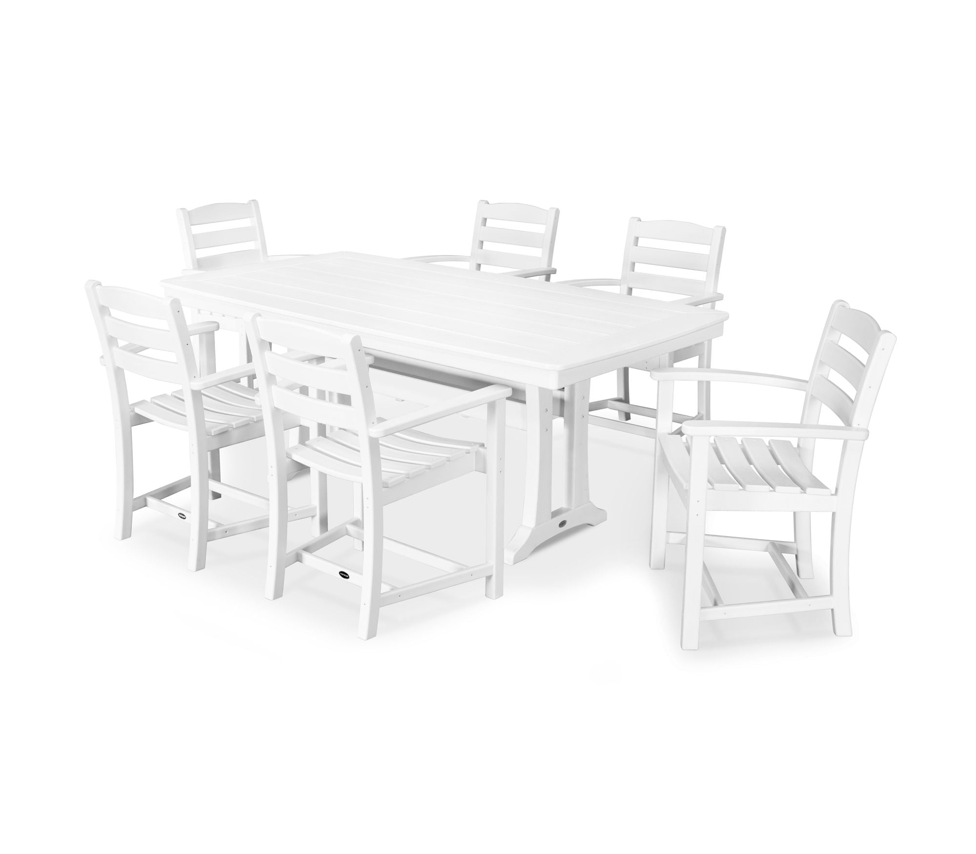 POLYWOOD La Casa Café 7-Piece Arm Chair Dining Set - Outdoor Patio Furniture for Backyard, Garden & Poolside Dining