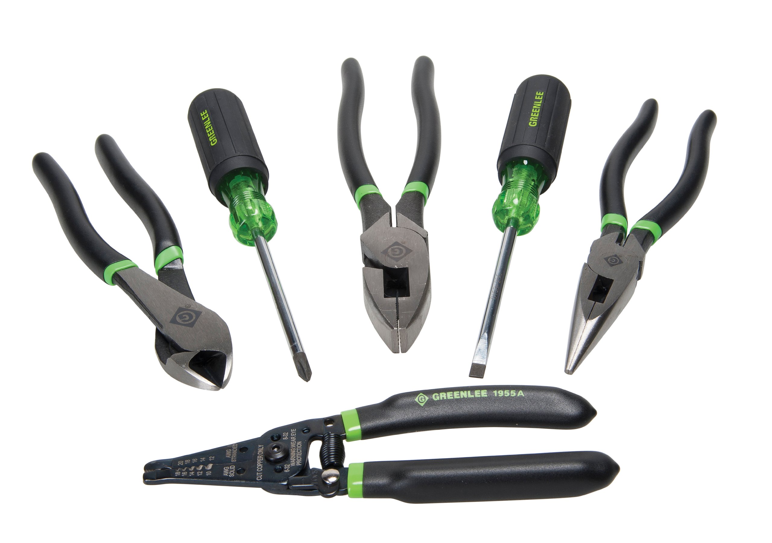 Greenlee 0159-36 Professional 6-Piece Electrician Hand Tool Kit - Perfect for Wiring, Electrical Repairs & DIY Projects