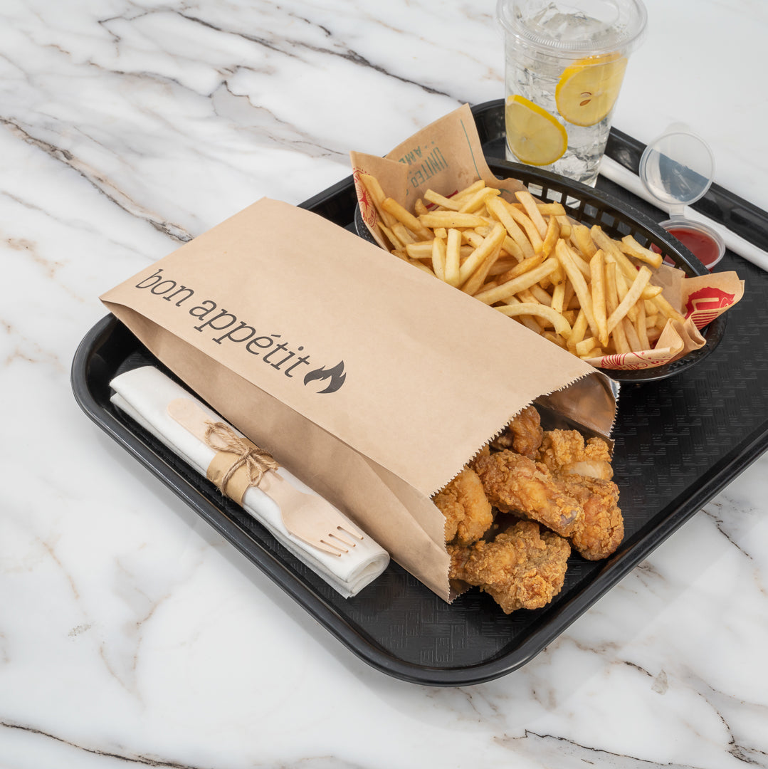 Premium Kraft Paper Printed Foil Bags for Bakery & Takeout - 5.5