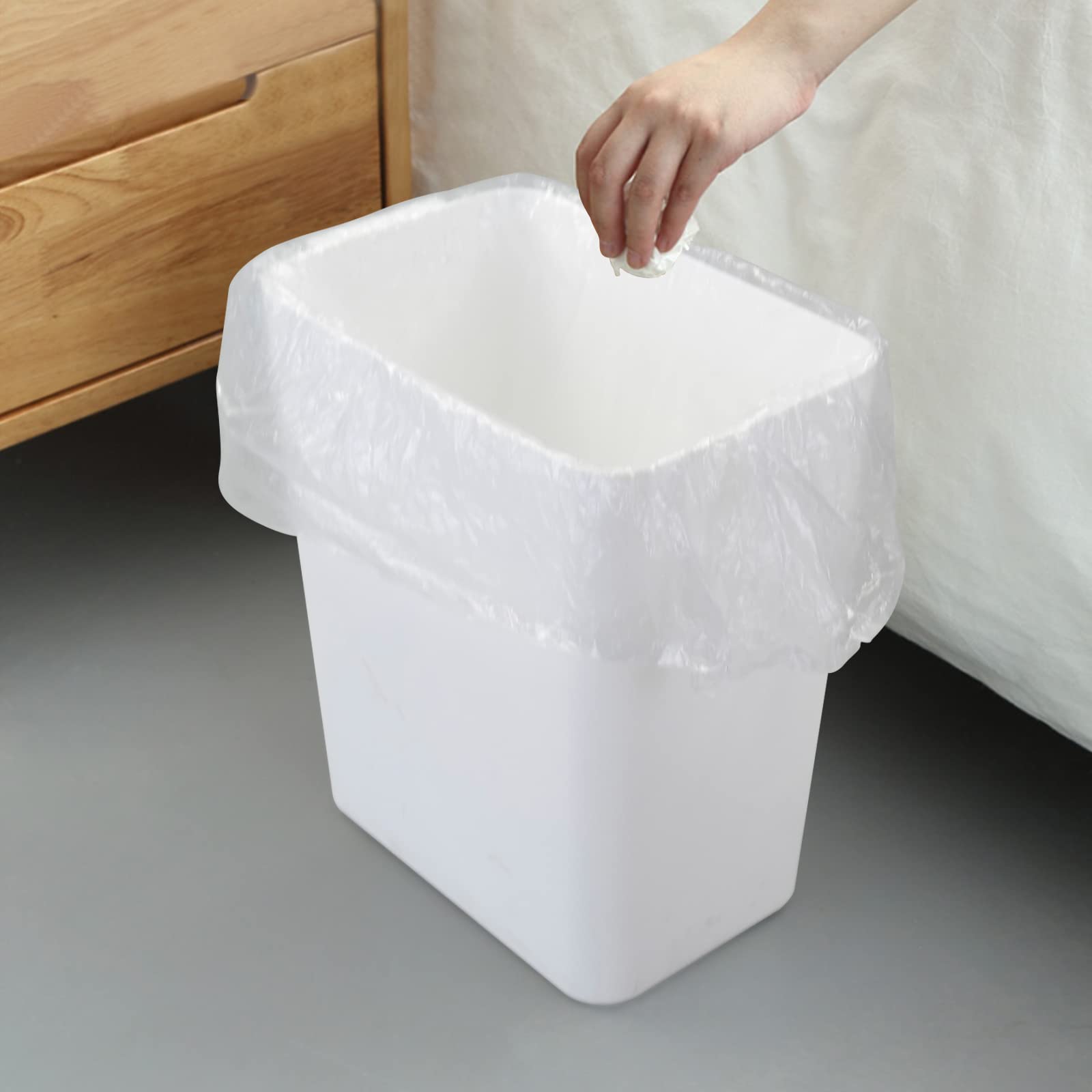 3-Pack 4.5 Gallon Trash Can Wastebasket - White Plastic Garbage Bin with Lid for Kitchen, Bathroom, Office & Home Use