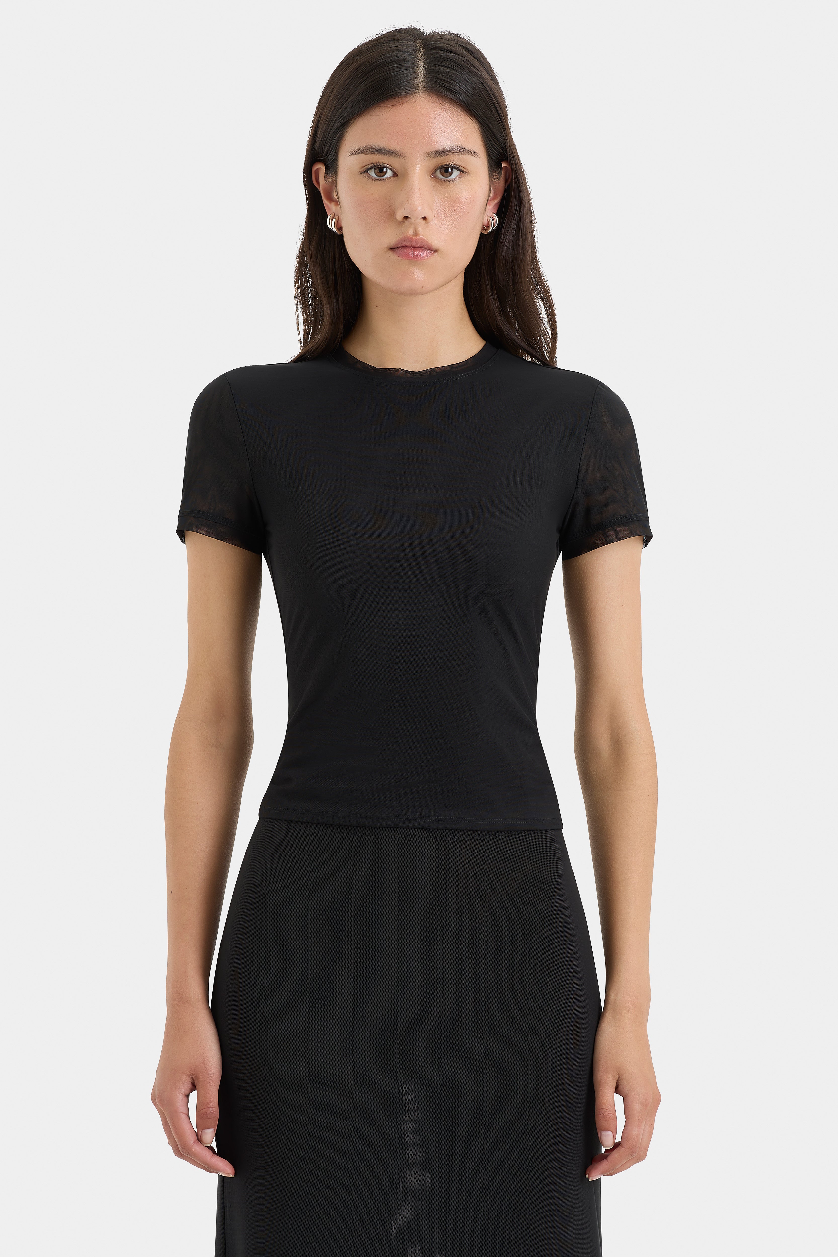 Jacques Mesh Fitted Tee for Women - Breathable Slim Fit T-Shirt for Casual Wear, Gym & Summer Outfits
