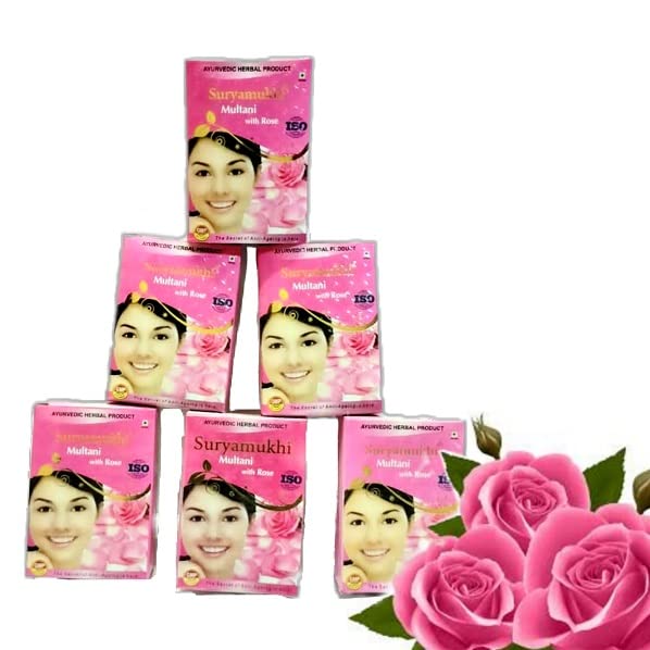 **Suryamukhi Multani Herbal Powder with Rose Flavor - 600g | Natural Skin Cleanser & Blood Circulation Booster | Export Quality | Perfect for Spa, Facial & Ayurvedic Skincare**