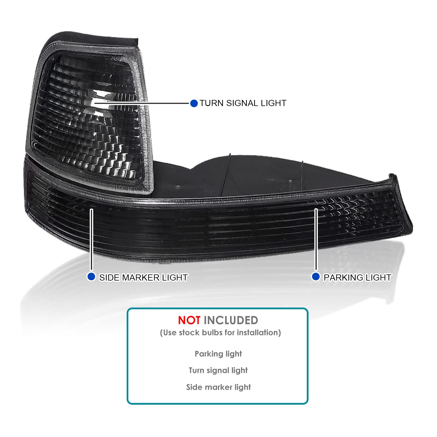 Spec-D Tuning Black LED Headlights & Corner Lights Pair for 1998-2000 Ford Ranger - Upgrade Replacement Assembly for Improved Night Visibility & Off-Road Driving