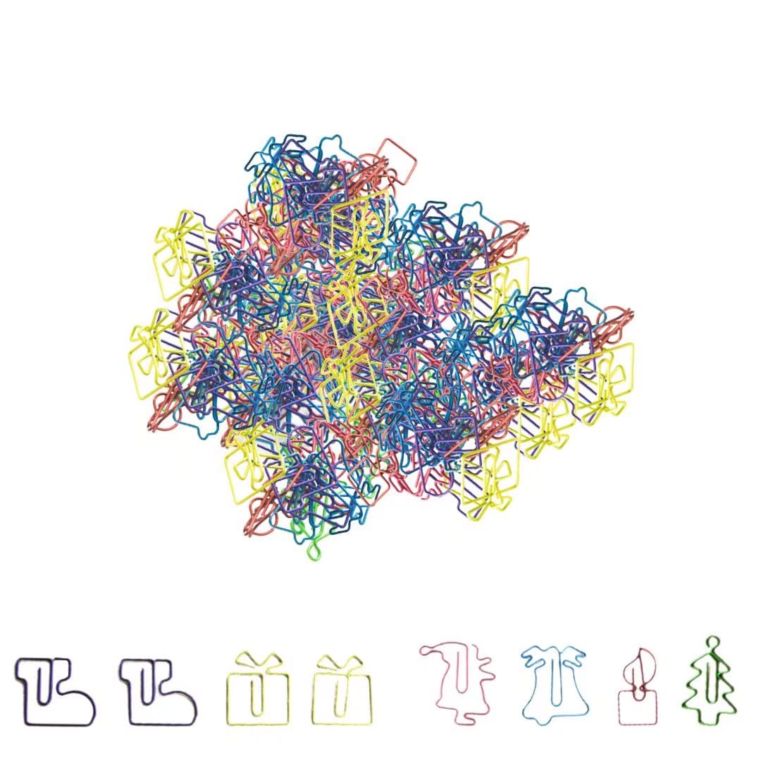 180 Pcs Christmas-Themed Paper Clips - Assorted Colors, Fun Shaped Office Supplies for Students, Teachers & Kids - Perfect for Holiday Gifts, School Projects & Bookmarking