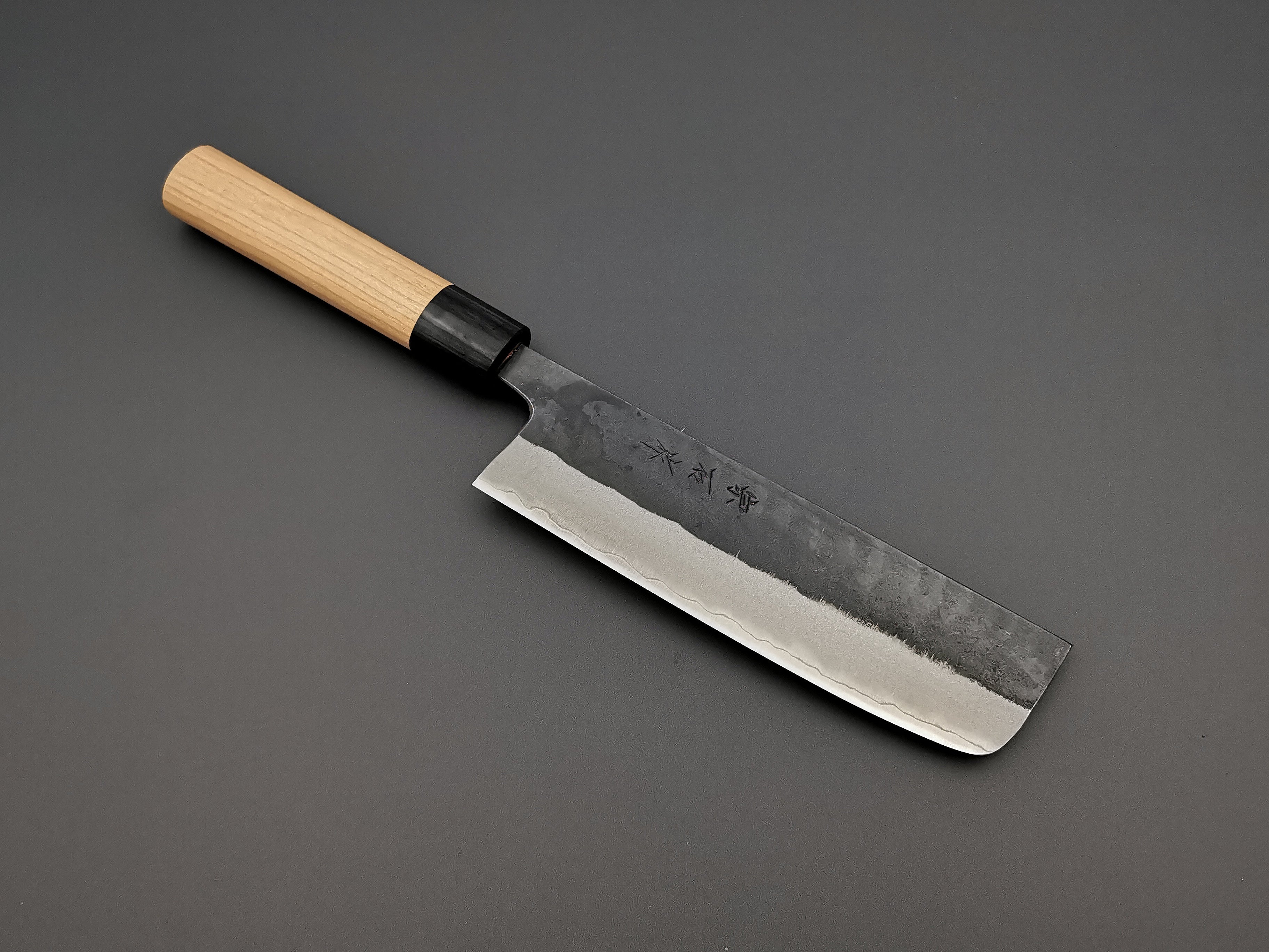 Premium Muneishi Aogami Nakiri Knife 165mm - Japanese High Carbon Steel Kitchen Knife for Professional Chefs & Home Cooking - Perfect for Vegetable Chopping & Slicing