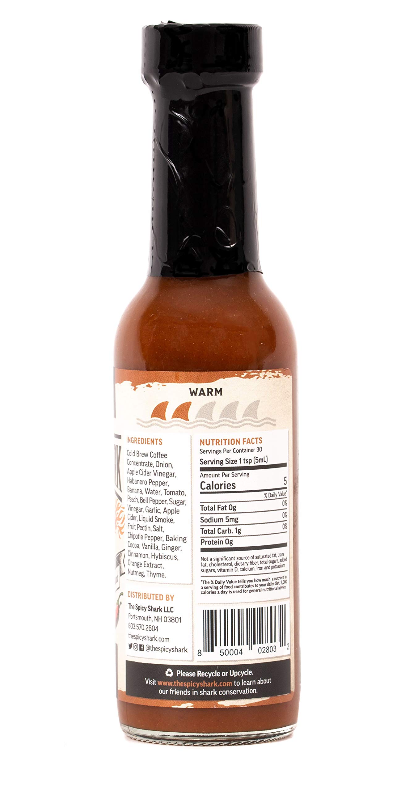 The Spicy Shark Thresher Shark Hot Sauce - Vegan, Gluten-Free, Made in USA - Featured on Hot Ones Show - Perfect for Wings, Tacos & Spicy Food Lovers