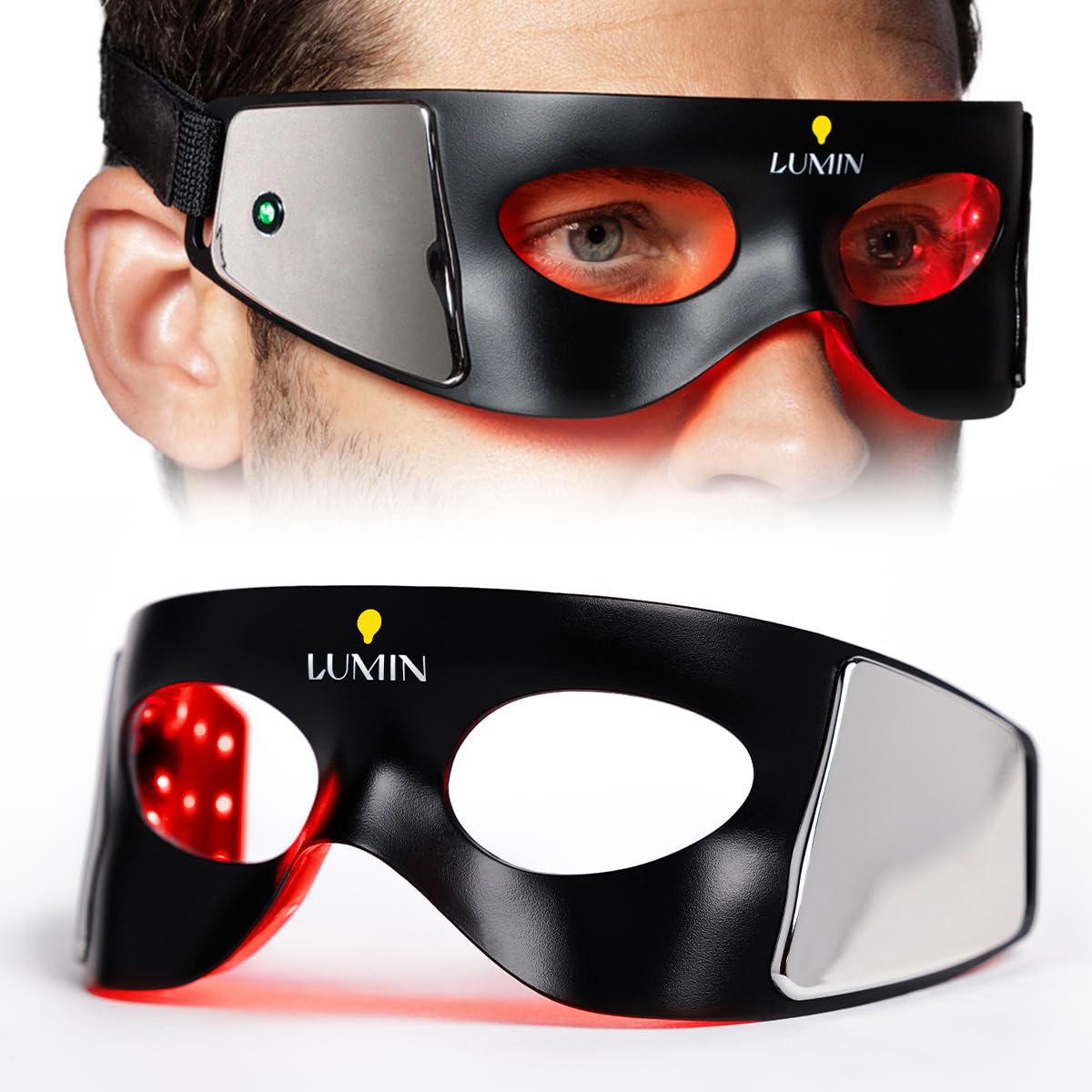 Luminator LED Eye Mask for Men & Women - Anti-Aging Red Light Therapy for Dark Circles, Wrinkles & Collagen Boost | Under Eye Treatment & Skin Rejuvenation | 3-Minute Daily Use | Perfect for Home Spa, Travel & Nighttime Skincare Routine