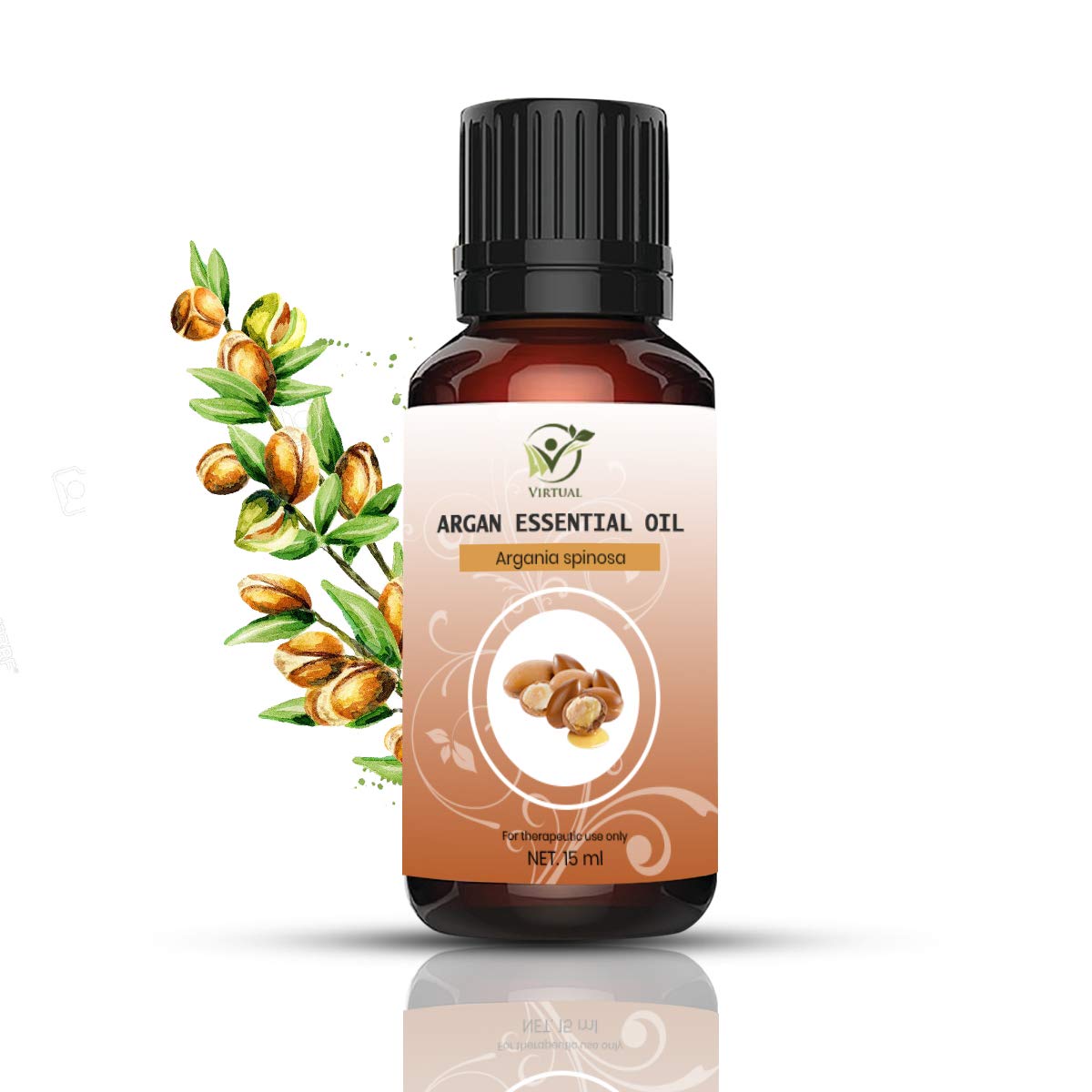 VIRTUAL Argan Moroccan Cold Pressed 100% Pure Natural Essential Oil for Face, Skin & Hair Care - 250ml - Hydrating Moisturizer for Dry Skin, Hair Growth & Anti-Aging - Perfect for Daily Beauty Routine & Spa Treatments