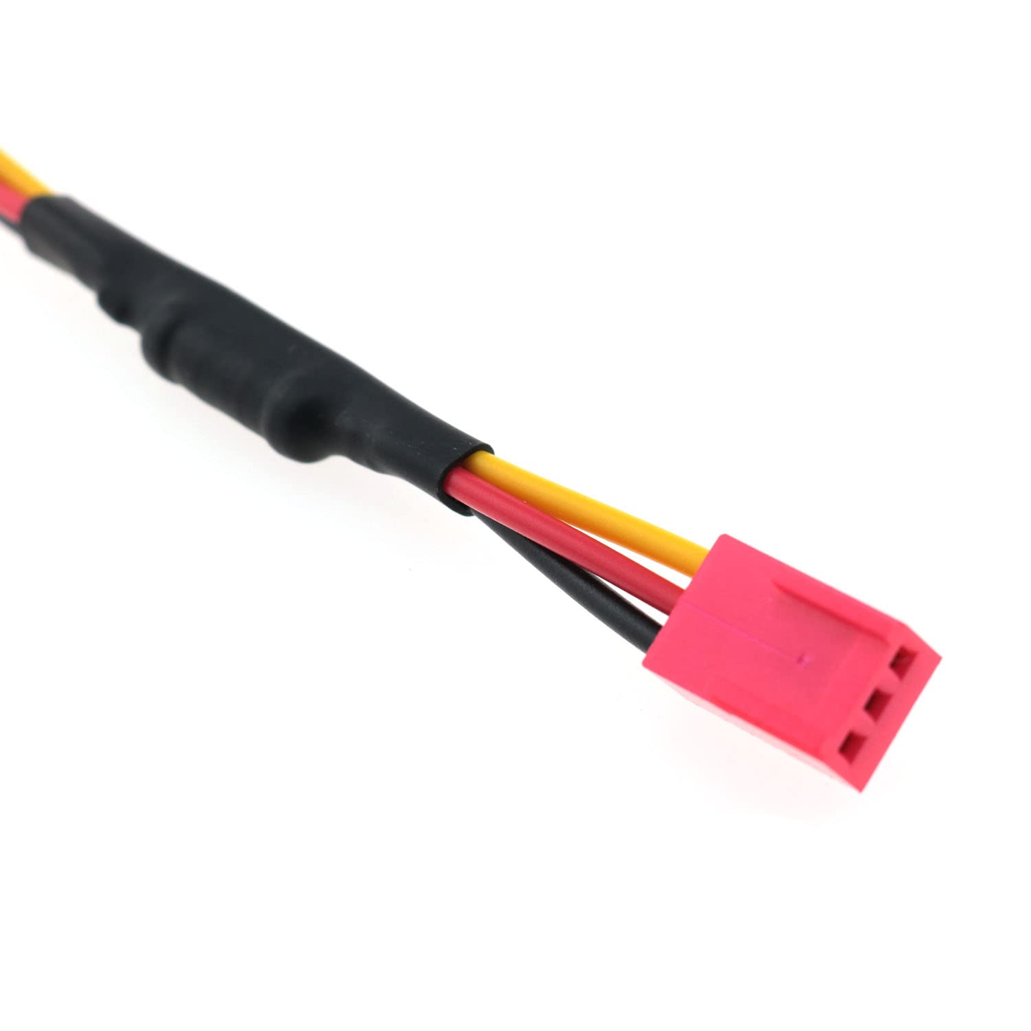 DGZZI 3-Pin PC Fan Speed Reducer Cable - 47 Ohm Resistor for 50-55% RPM Reduction, Temperature Control & Noise Reduction - Male to Female Connector for Case Fans, CPU Coolers & PWM Fans (Red) - Perfect for Silent PC Builds & Gaming Rigs