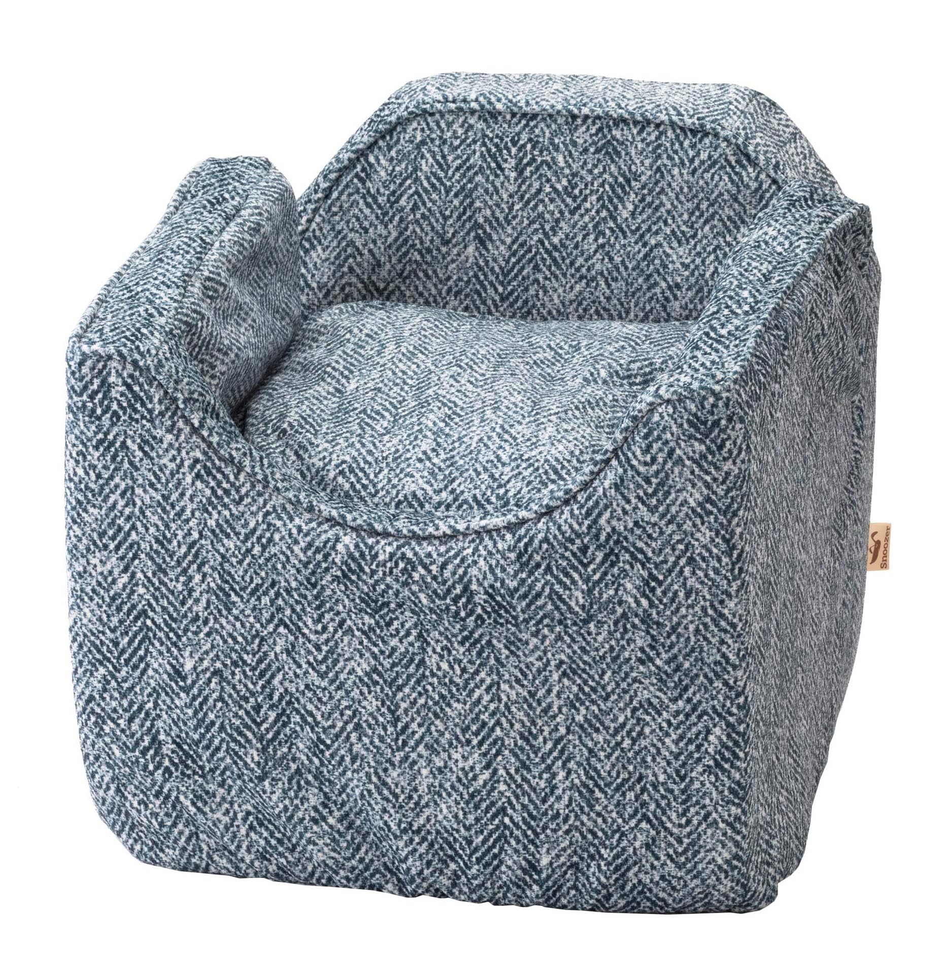 Snoozer Lookout I Dog Booster Car Seat for Small Dogs 5-15 lbs - Palmer Indigo Fabric, Removable & Machine Washable Cover - Alleviates Car Sickness - Perfect for Road Trips, Vet Visits & Daily Car Rides