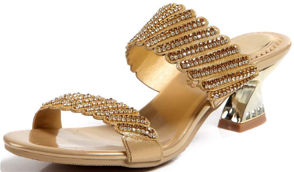 YooPrettyz Women's Peep Toe Heeled Sandals - Casual Summer Beach Shoes with Low Block Heels for Walking, Outdoor, Vacation & Party Wear