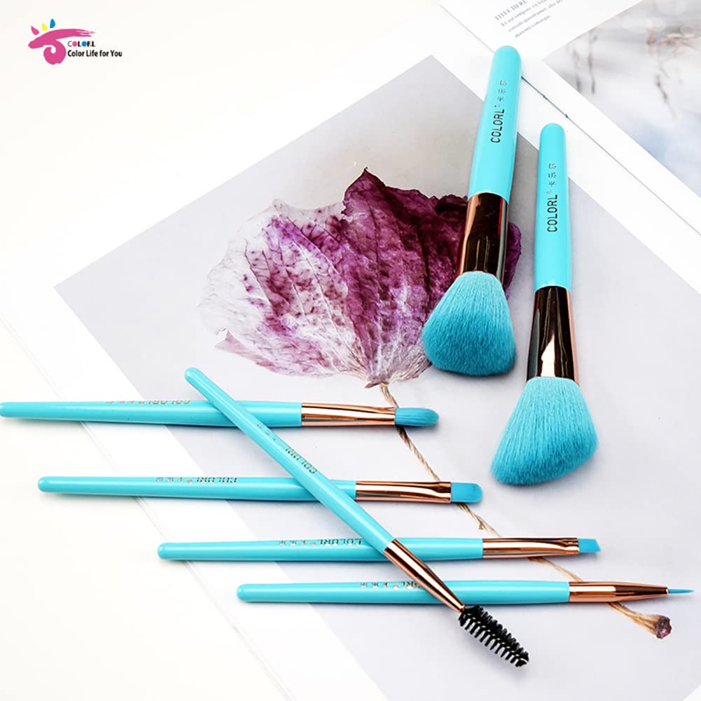 7-Piece Premium Synthetic Makeup Brush Set - Professional Kabuki Foundation, Powder, Blush, Eyeshadow & Eyebrow Brushes with Aluminum Ferrule & Wooden Handle - Ideal for Beginners & Makeup Artists - Perfect for Daily Makeup, Contouring & Concealer Application - Includes Travel Case