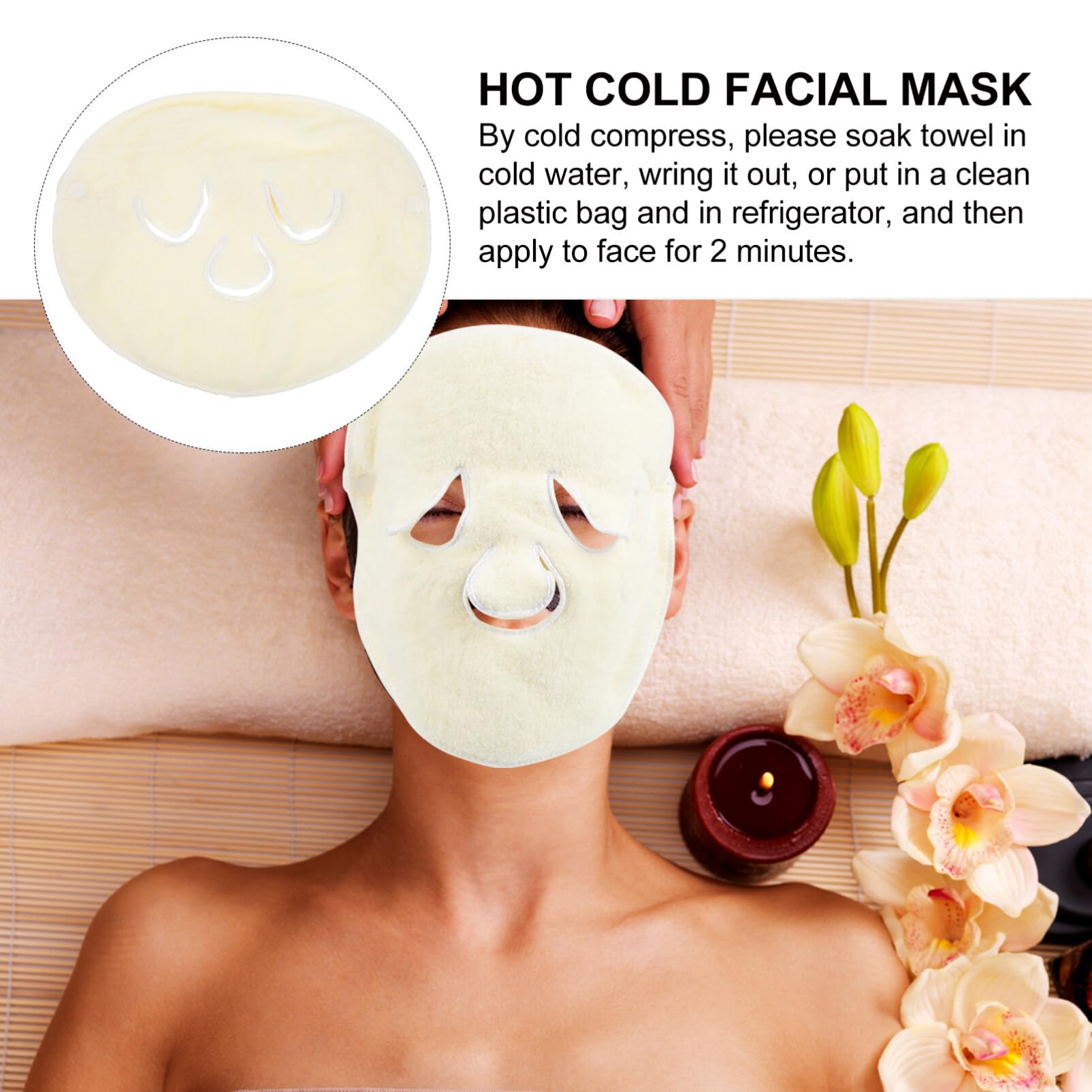 Beaupretty Soft Polyester Face Towel Mask for Women & Girls - Moisturizing Facial Steaming Towel for Spa, Skincare & Beauty Routine at Home