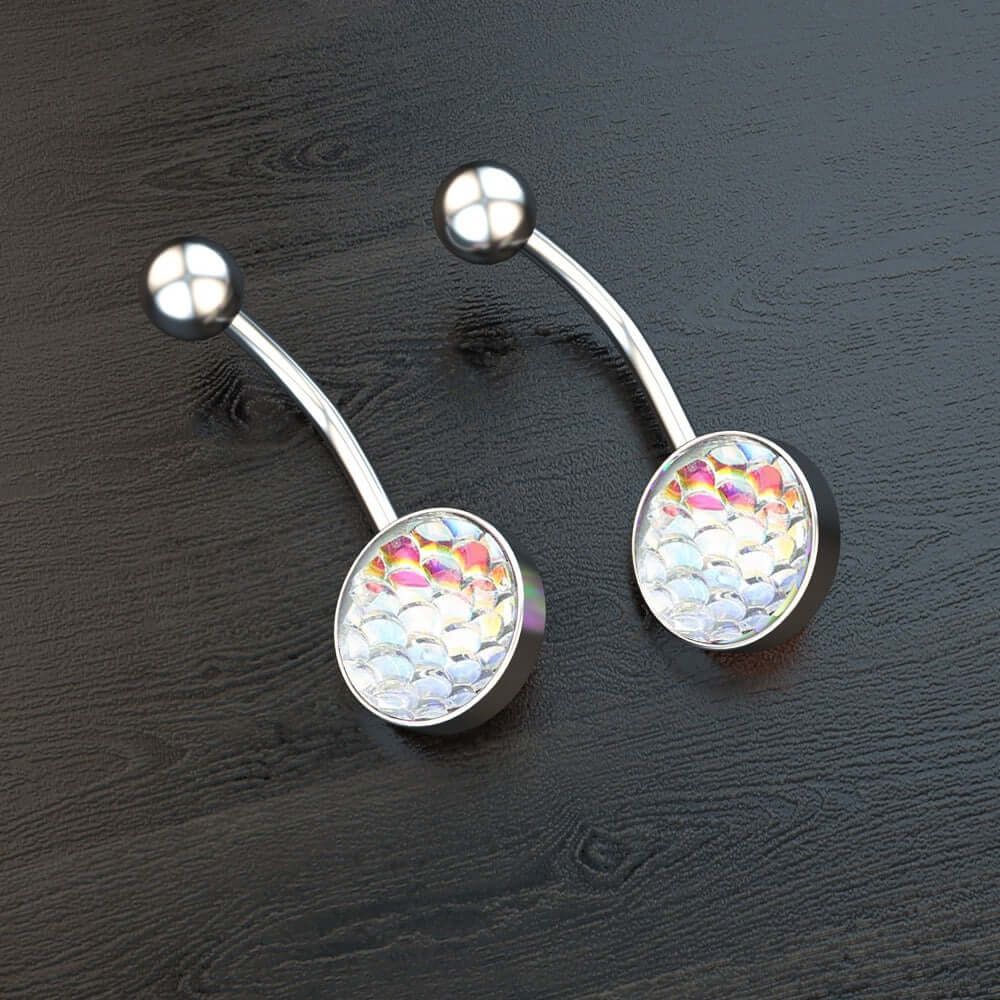 Creative Fish Scale Navel Nail Ring - WH2131 | Belly Button Jewelry for Women | Perfect for Piercing, Parties & Beach Fashion