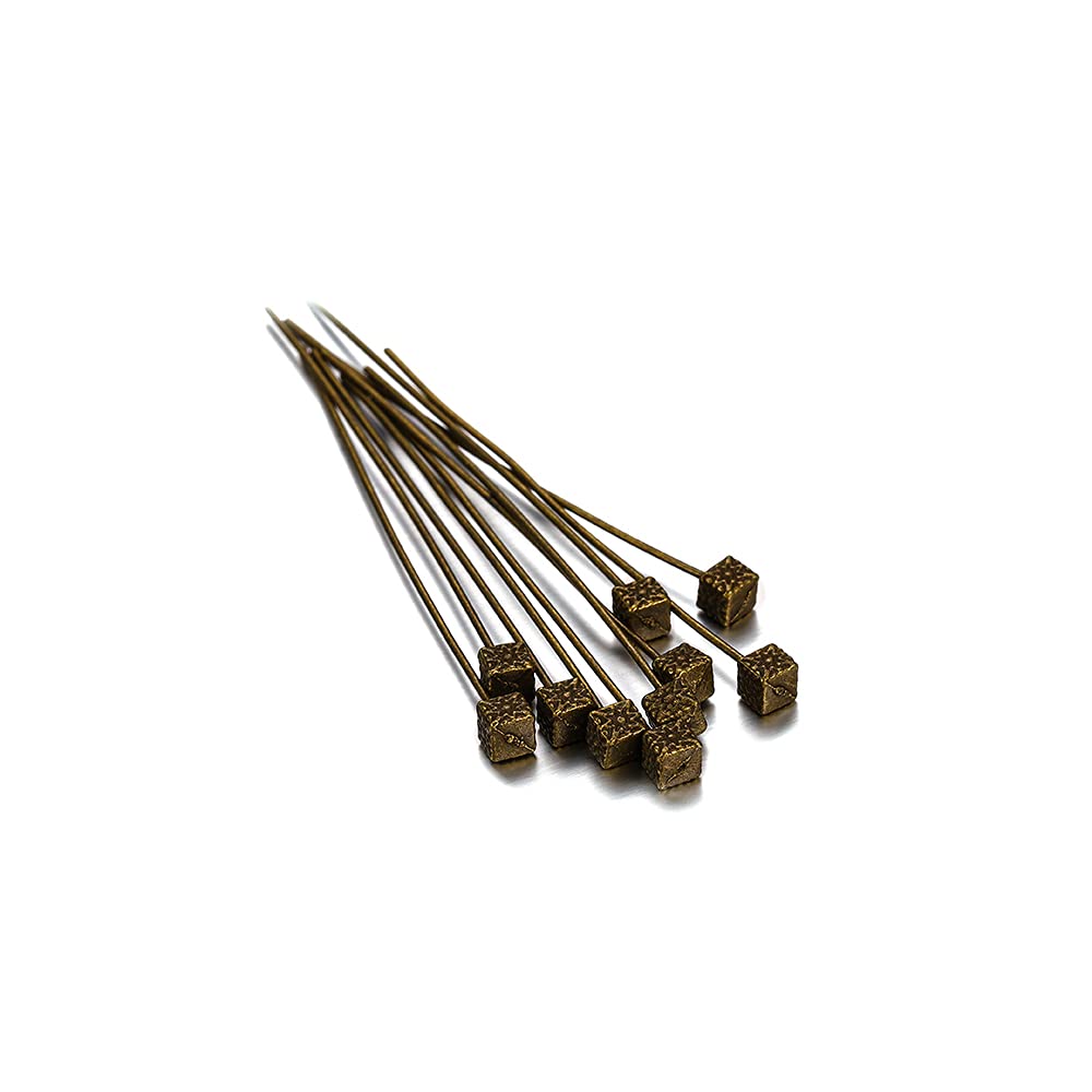 20pcs 50mm Gold Flower Head Pins for Jewelry Making - DIY Beading Supplies, Ball Head Pins, Jewelry Findings, Women's Craft Accessories (6 Ancient Bronze) - Perfect for Necklaces, Earrings & Bracelets