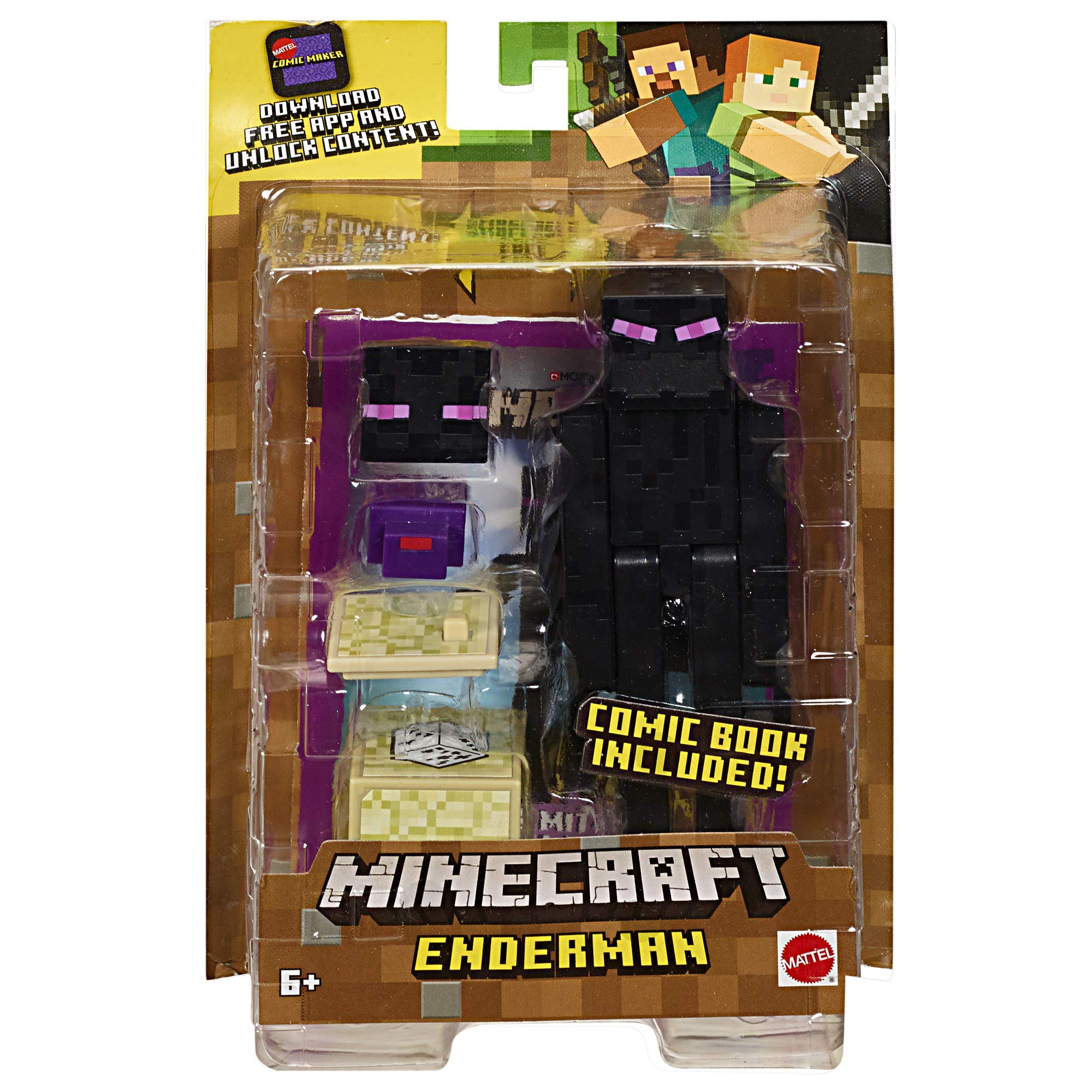 Minecraft 3.25-inch Comic Maker Action Figures & Accessories Set with Free Digital Comic Book App - Perfect for Kids' Creative Play, Storytelling & Collectible Display