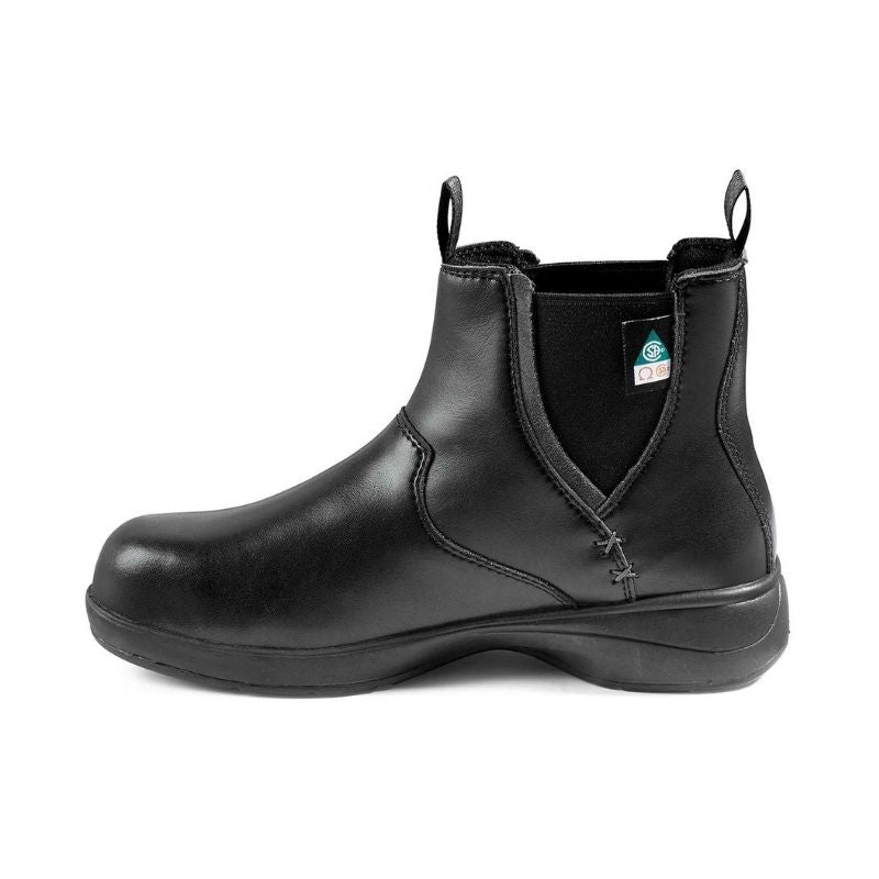 Kodiak Maberly Chelsea Women's Steel Toe Pull On Work Boots - Black (KD0A4TEMBLK) | Slip Resistant & Comfortable Safety Shoes for Construction, Warehouse & Outdoor Work