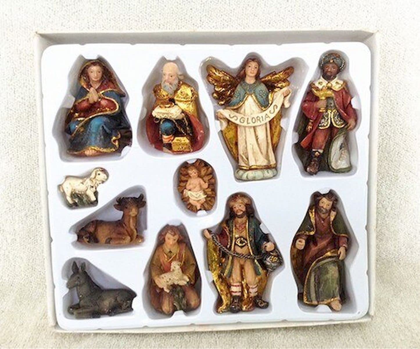 11-Piece 3 Inch Nativity Scene Figurine Set - Handcrafted Christmas Decor for Home, Church, and Holiday Displays