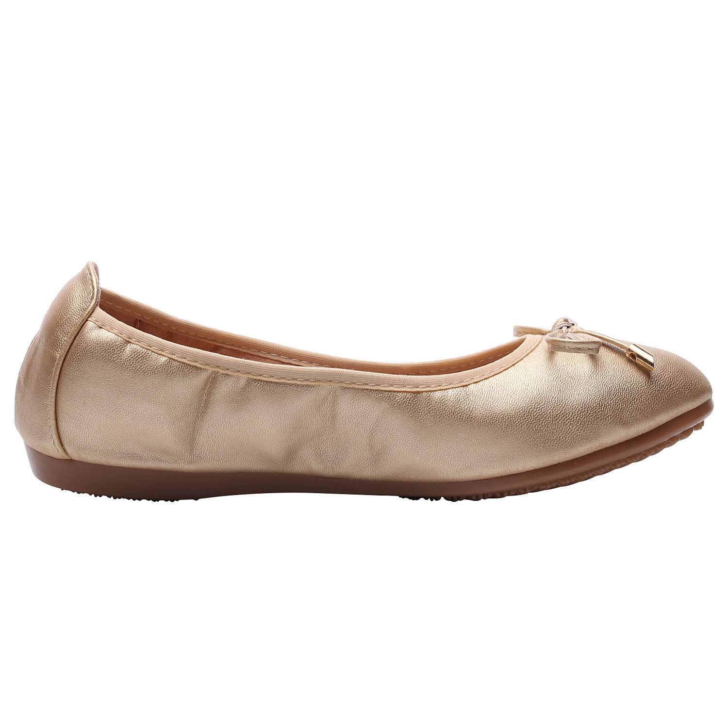 Rismart Women's Ballet Flats - Elegant Slip-On Bowknot Dance Shoes with Soft Sole for Ballroom, Wedding, and Casual Wear