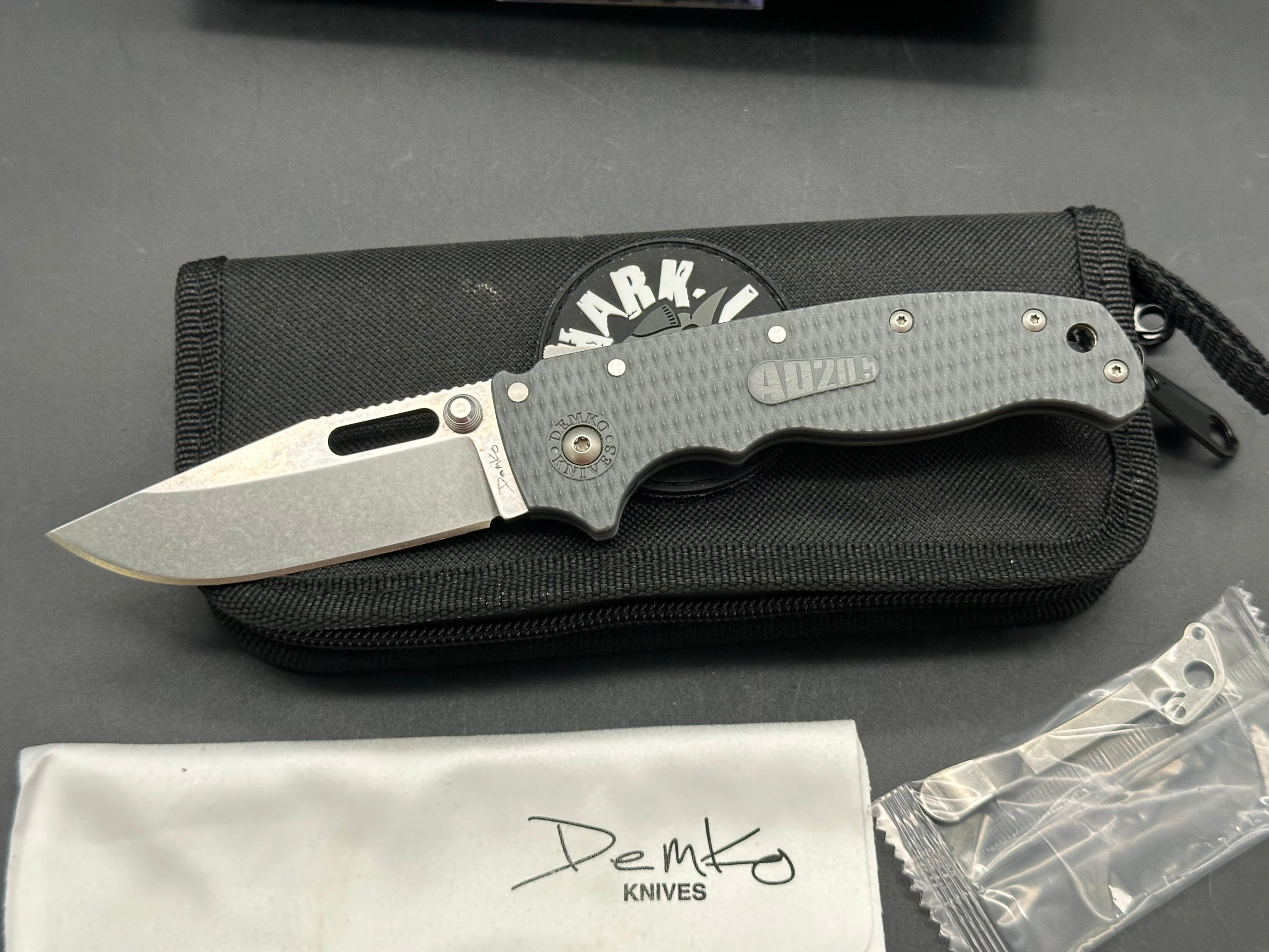 Demko AD 20.5 Folding Knife - Grey Grivory Handle with AUS10A Blade | EDC, Outdoor Camping & Survival Tool